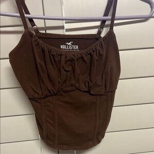 hollister brown corset tank